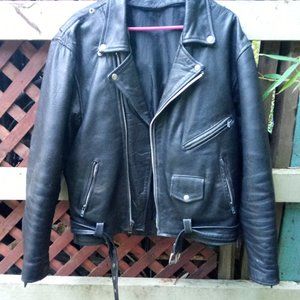 Heavy Leather Motorcyle Jacket. size 48 X Large